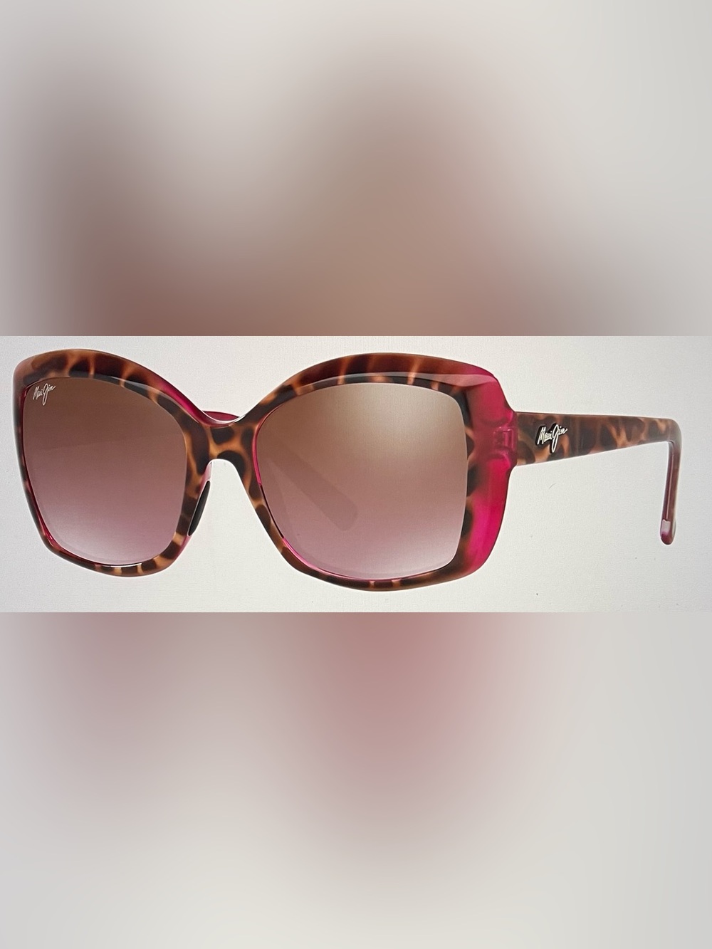 Maui Jim Orchid Raspberry PolarizedPlus2 Rectangular Sunglasses & Cases - Picture 9 of 16